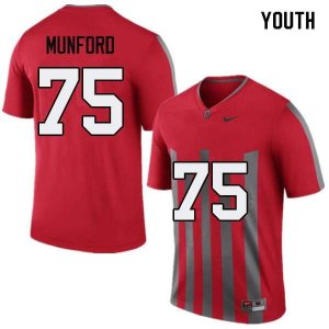 Youth Ohio State Buckeyes #75 Thayer Munford Throwback Nike NCAA College Football Jersey Comfortable CBC8744VB